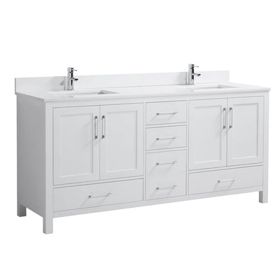 FLOOR MODEL Elle 72", Silk White Double Sink Bathroom Vanity - ML1872D-SW-FM