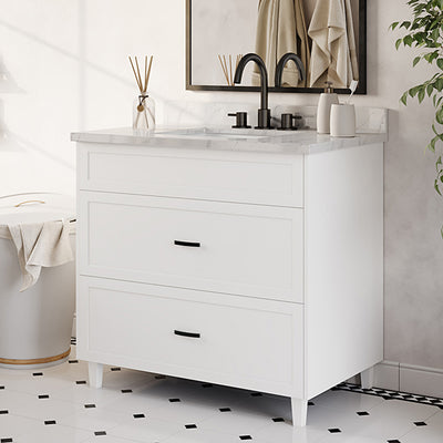 Winston 36" Bathroom vanity in white, 2 drawers