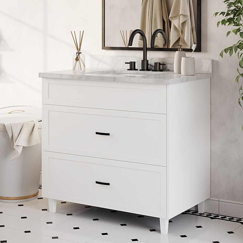 Winston 36" Bathroom vanity in white, 2 drawers