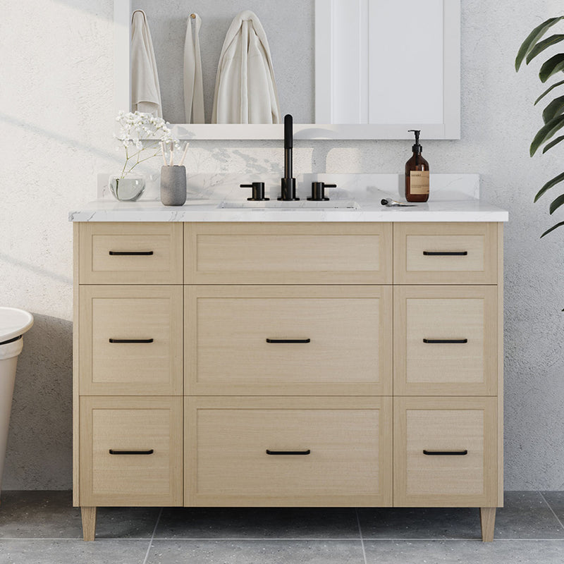 Winston 48" Bathroom vanity in natural oak, drawers